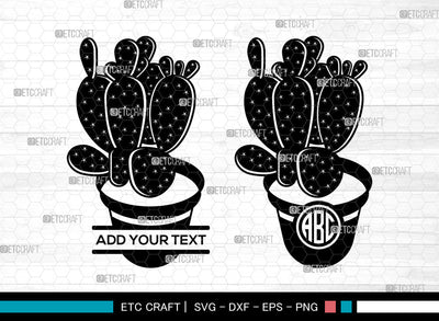 Cactus Monogram SVG, Succulent Cacti svg, Succulent Svg, Desert Cactus, Cactus Svg, Circle Monogram Svg SVG ETC Craft 