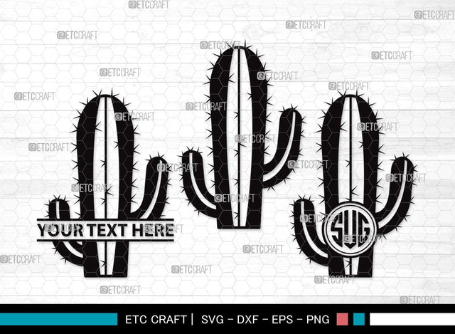 Cactus Monogram SVG | Summer Svg | Cactus Pot Svg | Plant Svg | Succulent Svg | Cactus Clipart SVG ETC Craft 