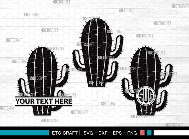 Cactus Monogram SVG | Summer Svg | Cactus Pot Svg | Plant Svg | Succulent Svg | Cactus Clipart SVG ETC Craft 