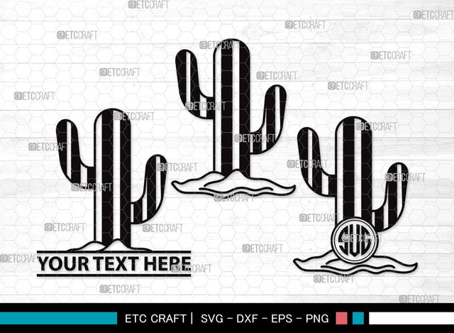 Cactus Monogram SVG | Summer Svg | Cactus Pot Svg | Plant Svg | Succulent Svg | Cactus Clipart SVG ETC Craft 