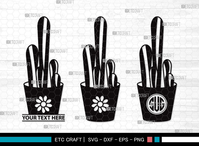 Cactus Monogram SVG | Summer Svg | Cactus Pot Svg | Plant Svg | Succulent Svg | Cactus Clipart SVG ETC Craft 