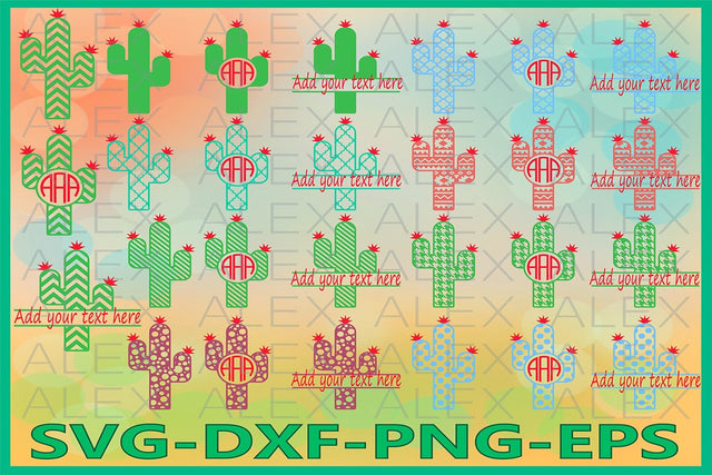 Cactus Monogram SVG SVG AlexSVGStudio 