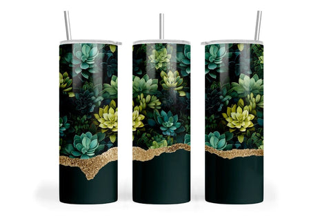 Cactus Plant 20 oz Straight Skinny Tumbler Sublimation PNG Sublimation BijouBay 