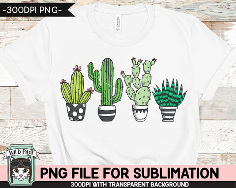 Cactus PNG file for SUBLIMATION, Succulent PNG sublimation file, Cactus sublimation, Cactus printable, Succulent printable, Illustrations Sublimation Wild Pilot 