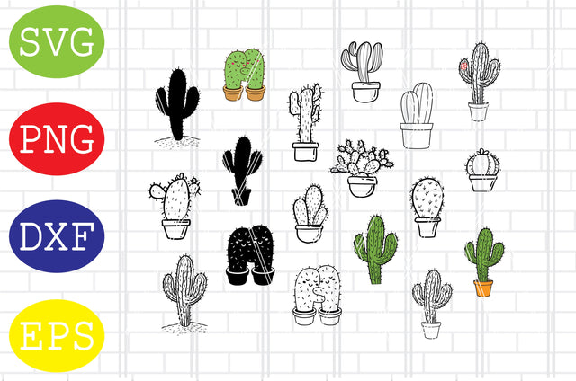 Cactus Silhouette, Cactus Vector, Plants Svg, Cactus Cricut Design SVG DigitalSvgFiles 