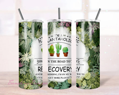 Cactus Succulent Tumbler, What The Fucculent, I'm A Plantaholic, Sublimation 20 oz Skinny Tumbler Straight and Warped Design PNG Sublimation TrendingDesign 
