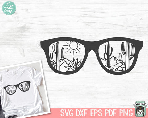Cactus Sunglasses SVG file, Cactus cut file, Desert Scene svg, Cactus Scene svg, Mountain Scene svg, Western svg, Desert Scene Clipart SVG Wild Pilot 