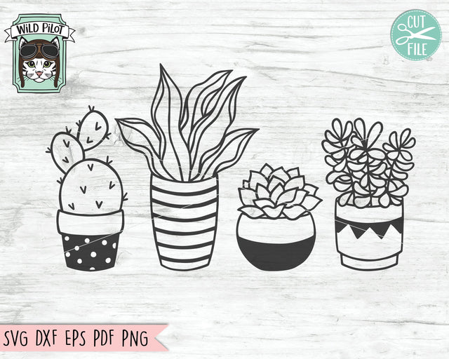 Cactus SVG Cut File, Succulent SVG File, Plants SVG File, Cactus Cut File, Cactus Planter SVG, Plant Lover SVG, Succulent Cut File, Houseplants Pot SVG SVG Wild Pilot 