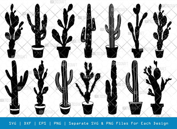 prickly pear cactus silhouette Cactus SVG Cut Files | Cactus Silhouette | Houseplant Svg | Succulent Svg | Prickly Pear Cactus Svg | Saguaro Svg | Cactus Bundle