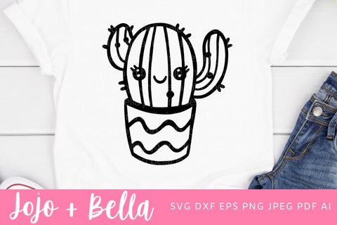 Cactus Svg, Cute Cactus Svg, Cactus Clipart, Succulent Svg, Cactus Cut File, Svg, Cactus Svg File, Cricut, Silhouette, kids cactus svg SVG Jojo&Bella 