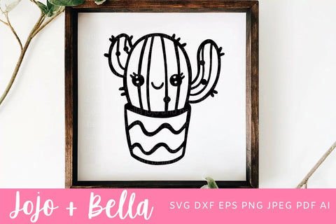 Cactus Svg, Cute Cactus Svg, Cactus Clipart, Succulent Svg, Cactus Cut File, Svg, Cactus Svg File, Cricut, Silhouette, kids cactus svg SVG Jojo&Bella 