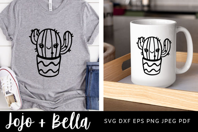 Cactus Svg, Cute Cactus Svg, Cactus Clipart, Succulent Svg, Cactus Cut File, Svg, Cactus Svg File, Cricut, Silhouette, kids cactus svg SVG Jojo&Bella 