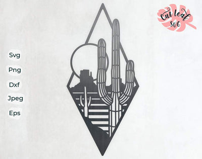 Cactus svg, dxf files for plasma, cnc files for wood, cactus clipart, country svg, cactus png, texas svg, cowboys svg, western svg SVG CutLeafSvg 