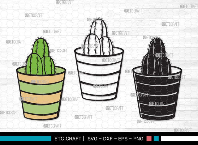 Cactus SVG | Summer Svg | Cactus Pot Svg | Plant Svg | Succulent Svg | Cactus Clipart SVG ETC Craft 