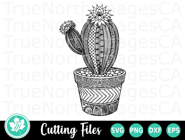 Cactus SVG | Zentangle SVG | Mandala SVG SVG TrueNorthImagesCA 
