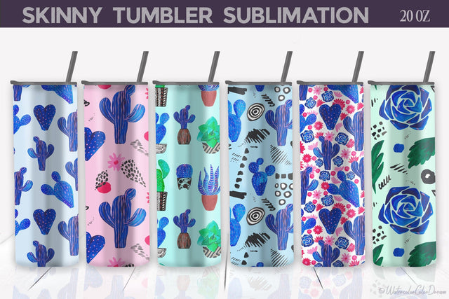 Cactus Tumbler Bundle | Cactus Sublimation Design Sublimation WatercolorColorDream 