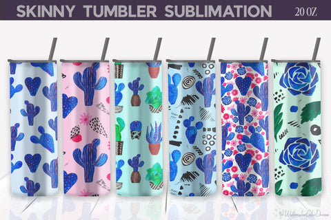 Cactus Tumbler Bundle | Cactus Sublimation Design Sublimation WatercolorColorDream 