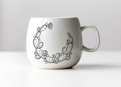 Cactus Wreath svg, cactus svg, floral wreath svg, floral wreath clipart, floral svg, cactus clipart, monogram wreath, monogram frame svg SVG CutLeafSvg 