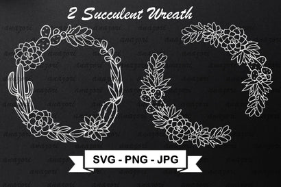 Cactus Wreath SVG Cut File - Succulent Frame SVG SVG Deepa 