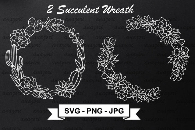 Cactus Wreath SVG Cut File - Succulent Frame SVG SVG Deepa 