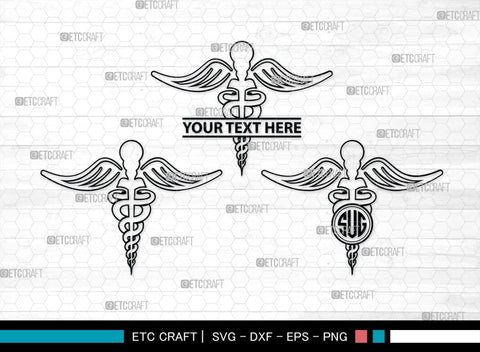 Caduceus Symbol Monogram, Caduceus Symbol Silhouette, Caduceus Symbol SVG, Caduceus Svg, Pharmacy Symbol Svg, SB00140 SVG ETC Craft 