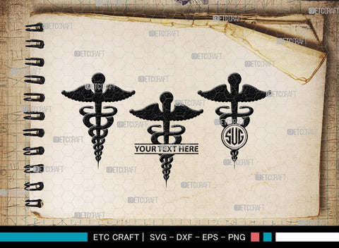 Caduceus Symbol Monogram, Caduceus Symbol Silhouette, Caduceus Symbol SVG, Caduceus Svg, Pharmacy Symbol Svg, SB00140 SVG ETC Craft 