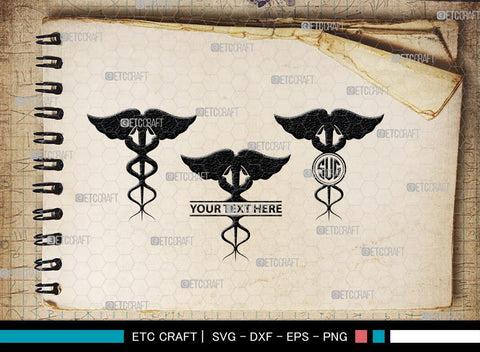 Caduceus Symbol Monogram, Caduceus Symbol Silhouette, Caduceus Symbol SVG, Caduceus Svg, Pharmacy Symbol Svg, SB00140 SVG ETC Craft 