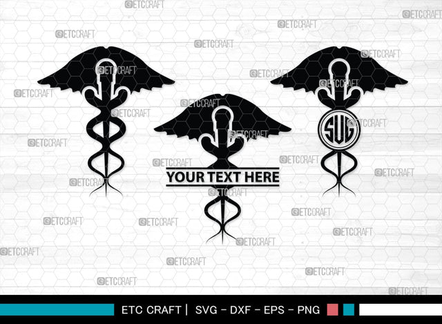 Caduceus Symbol Monogram, Caduceus Symbol Silhouette, Caduceus Symbol SVG, Caduceus Svg, Pharmacy Symbol Svg, SB00140 SVG ETC Craft 