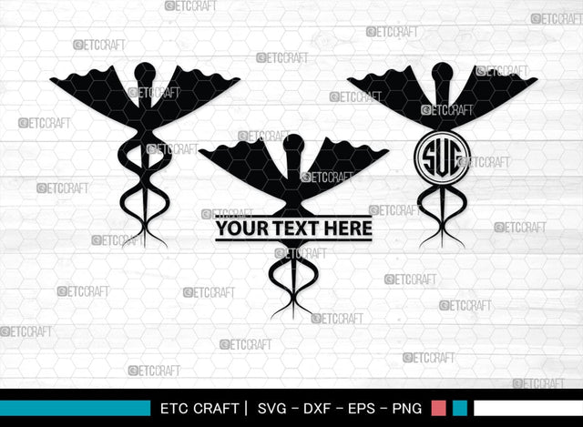 Caduceus Symbol Monogram, Caduceus Symbol Silhouette, Caduceus Symbol SVG, Caduceus Svg, Pharmacy Symbol Svg, SB00140 SVG ETC Craft 
