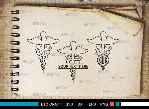 Caduceus Symbol Monogram, Caduceus Symbol Silhouette, Caduceus Symbol SVG, Caduceus Svg, Pharmacy Symbol Svg, SB00140 SVG ETC Craft 