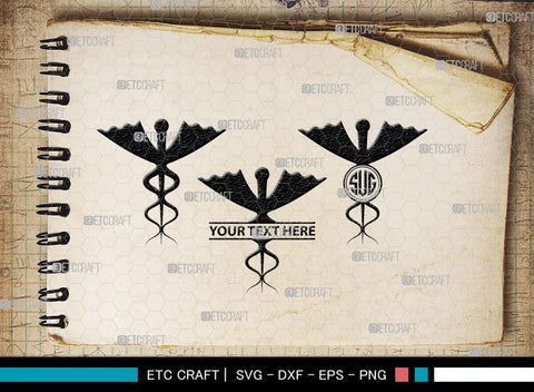 Caduceus Symbol Monogram, Caduceus Symbol Silhouette, Caduceus Symbol SVG, Caduceus Svg, Pharmacy Symbol Svg, SB00140 SVG ETC Craft 