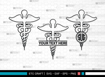 Caduceus Symbol Monogram, Caduceus Symbol Silhouette, Caduceus Symbol SVG, Caduceus Svg, Pharmacy Symbol Svg, SB00140 SVG ETC Craft 