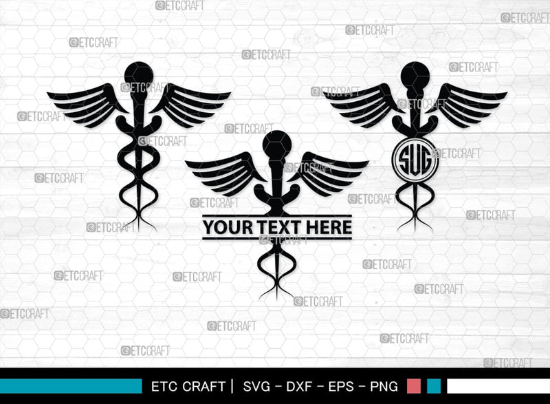 Caduceus Symbol Monogram, Caduceus Symbol Silhouette, Caduceus Symbol ...