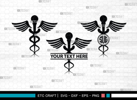 Caduceus Symbol Monogram, Caduceus Symbol Silhouette, Caduceus Symbol SVG, Caduceus Svg, Pharmacy Symbol Svg, SB00140 SVG ETC Craft 