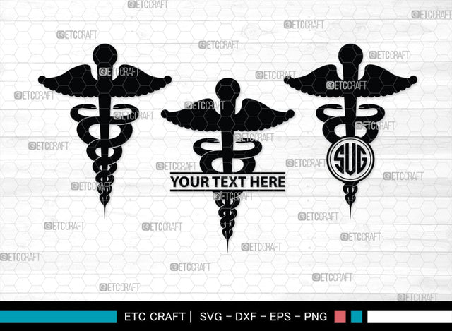 Caduceus Symbol Monogram, Caduceus Symbol Silhouette, Caduceus Symbol SVG, Caduceus Svg, Pharmacy Symbol Svg, SB00140 SVG ETC Craft 