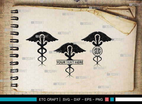 Caduceus Symbol Monogram, Caduceus Symbol Silhouette, Caduceus Symbol SVG, Caduceus Svg, Pharmacy Symbol Svg, SB00140 SVG ETC Craft 