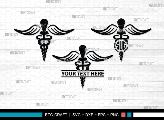 Caduceus Symbol Monogram, Caduceus Symbol Silhouette, Caduceus Symbol SVG, Caduceus Svg, Pharmacy Symbol Svg, SB00140 SVG ETC Craft 