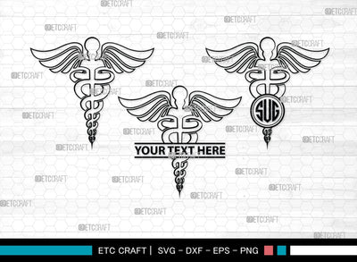 Caduceus Symbol Monogram, Caduceus Symbol Silhouette, Caduceus Symbol SVG, Caduceus Svg, Pharmacy Symbol Svg, SB00140 SVG ETC Craft 