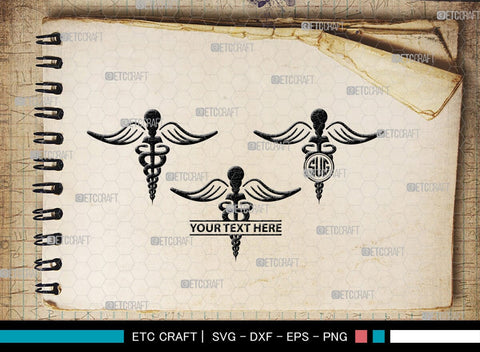 Caduceus Symbol Monogram, Caduceus Symbol Silhouette, Caduceus Symbol SVG, Caduceus Svg, Pharmacy Symbol Svg, SB00140 SVG ETC Craft 