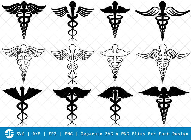 Caduceus Symbol SVG Cut Files | Caduceus Silhouette SVG ETC Craft 