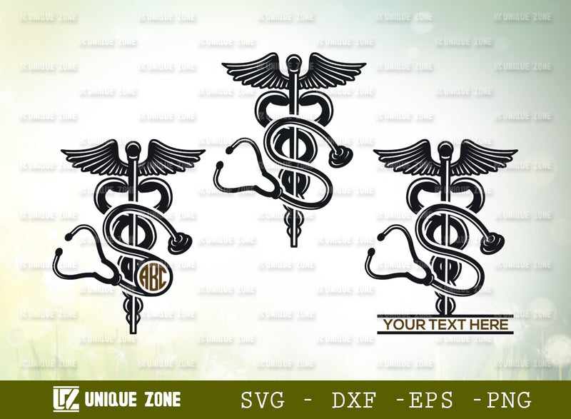 Caduceus Symbol SVG Monogram, Caduceus Svg, Pharmacy Symbol Svg, Wings ...