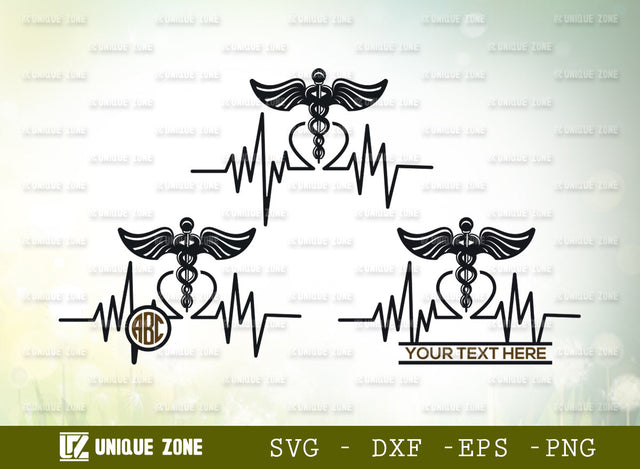 Caduceus Symbol SVG Monogram, Caduceus Svg, Pharmacy Symbol Svg, Wings Svg, Medical Symbol Svg, Nurse Svg, Star Of Life Svg, RN Nurse Svg, SVG Unique Zone 