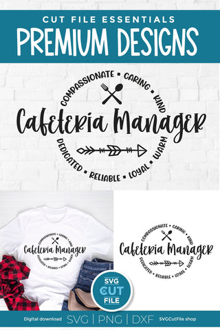 Cafeteria manager svg with round circle SVG SVG Cut File 