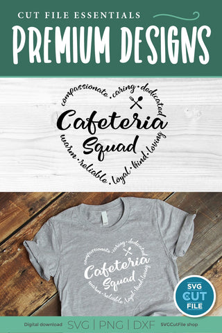 Cafeteria squad svg with heart SVG SVG Cut File 
