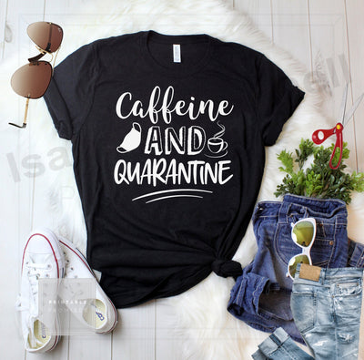 caffeine and quarantine svg, coffee t shirt svg, quarantine t shirt svg, cut files, covid svg SVG Isabella Machell 