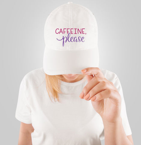 Caffeine, Please Hand Lettered SVG Cut File SVG Cursive by Camille 