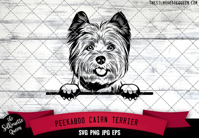 Cairn Terrier Peek A Boo | Peekaboo | Peeking Dog Face SVG for Glowforge, Cricut, Laser, Silhouette, Scan n cut files SVG Loveleen Kaur 