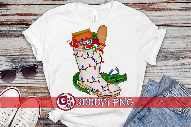 Cajun Christmas Stocking PNG for Sublimation Sublimation Greedy Stitches 