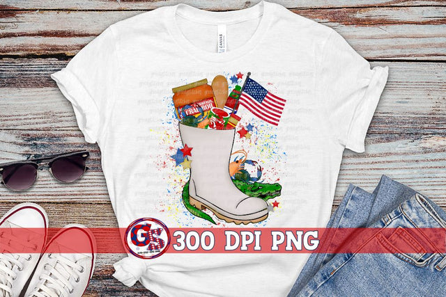 Cajun July 4th PNG for Subimation Sublimation Greedy Stitches 