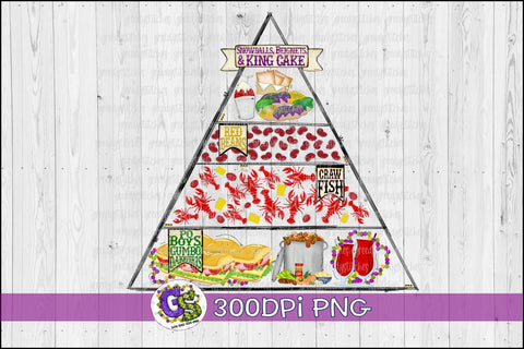 Cajun/Southern Food Pyramid PNG Sublimation Sublimation Greedy Stitches 